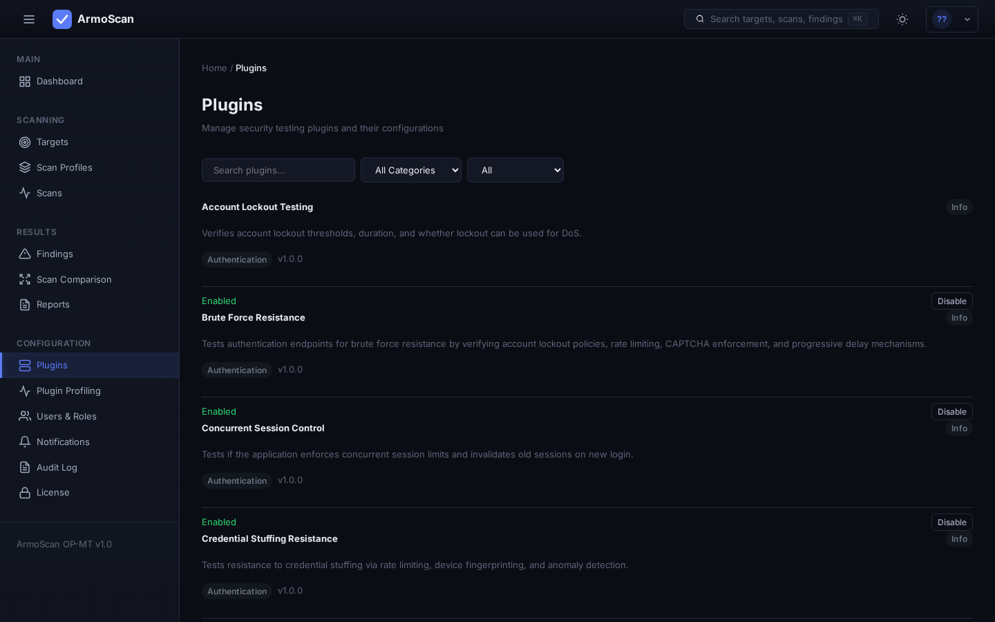 ArmoScan Plugins — 474+ security checks