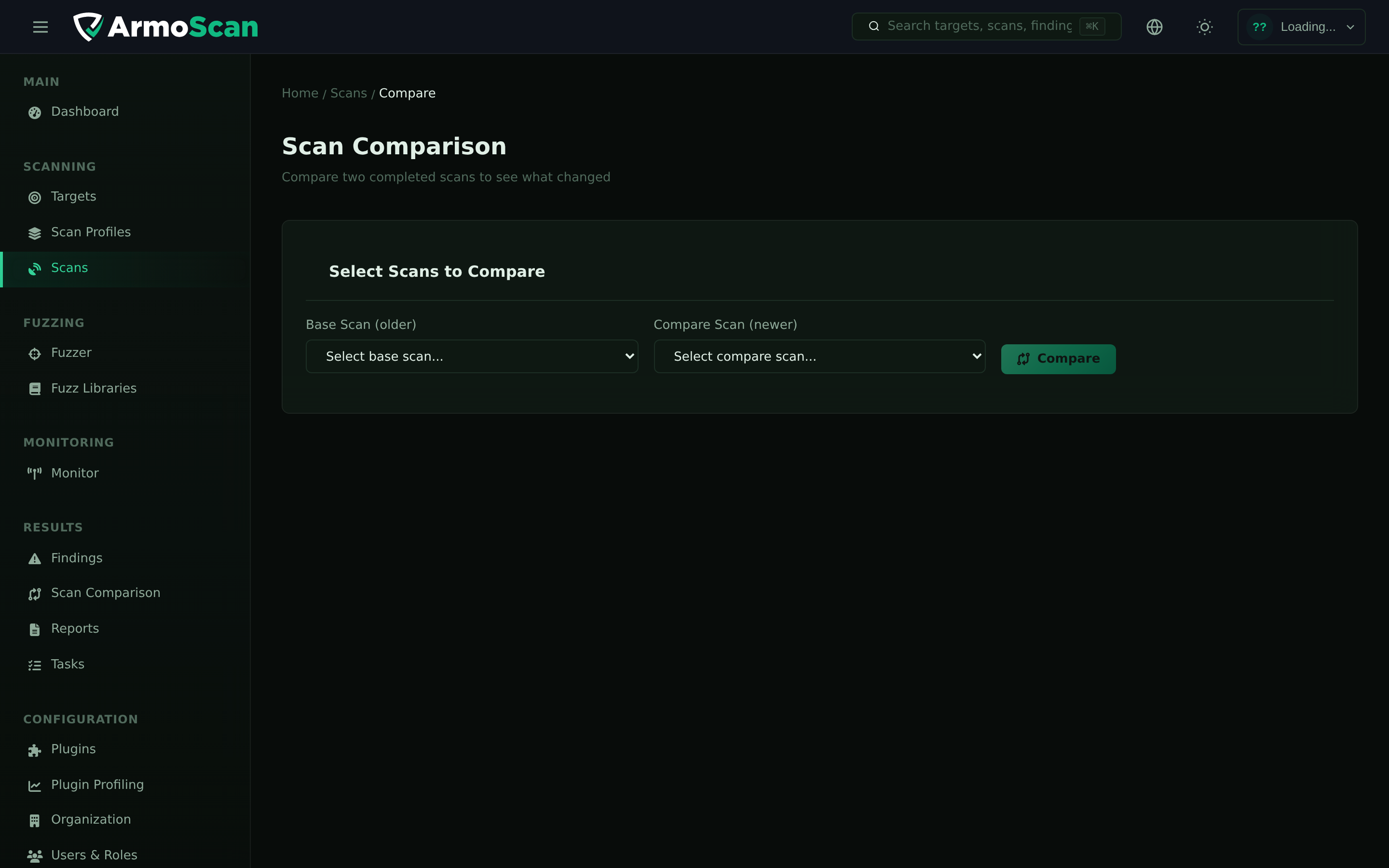 ArmoScan Scan Comparison — track security improvements